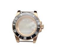 ROUHO 40mm Or Rose Boîtier Montre avec Insert Lunette, Adapté pour Mouvement NH35 NH36 28,5mm Cadran Couronne Vissée, Montre Mod Pièces pour Rolex Yacht Master-T 10