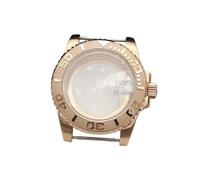 ROUHO 40mm Or Rose Boîtier Montre avec Insert Lunette, Adapté pour Mouvement NH35 NH36 28,5mm Cadran Couronne Vissée, Montre Mod Pièces pour Rolex Yacht Master-T 1
