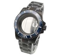 ROUHO 40mm Remplacement Plongée Boîtier Montre Noir Acier Inoxydable 120 Clics Lunette Rotative, Adapté pour Mouvement NH35 4R36, Montre Bracelet Modification Kit pour Rolex SUB-G 13