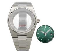 ROUHO 40mm Rétro Intégré Bracelet Montre Mod Boîtier, Adapté pour Mouvement NH35 NH36 31,8mm Cadran - Montre Modification Kit avec Fermoir Papillon pour Tissot PRX-B 11