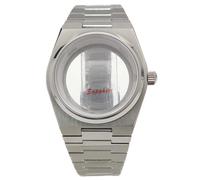 ROUHO 40mm Rétro Intégré Bracelet Montre Mod Boîtier, Adapté pour Mouvement NH35 NH36 31,8mm Cadran - Montre Modification Kit avec Fermoir Papillon pour Tissot PRX-A