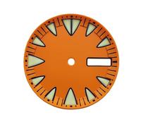 ROUHO 42mm Acier Inoxydable Montre Modification Kit, Adapté pour Mouvement NH35 NH36 29mm Bague, Remplacement Mod Pièces pour Seiko-Orange Cadrans de Montre