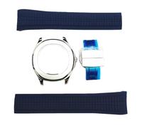 ROUHO 42mm Arrondi Octogone Boîtier Montre + Bracelet Silicone avec Boucle Déployante, Adapté pour Grand 31,1mm-32mm Cadrans, Montre Modification Kit pour Patek Philippe Aquanaut-#2