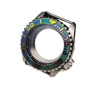 ROUHO 42mm Boîtier Montre Kit Mod, Compatible avec Mouvement NH35 NH36, 3.8 Position Couronne Fond Verre Boîtier Montre pour Seiko SKX007 / SKX009-A 15