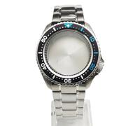 ROUHO 42mm Classique Plongée Boîtier Montre & Bracelet + Incliné 30,6mm Insert Lunette Kit, Adapté pour Mouvement NH35 NH36 28,5mm Cadran, Montre Modification Accessoires pour Seiko SKX007-E 15