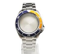 ROUHO 42mm Classique Plongée Boîtier Montre & Bracelet + Incliné 30,6mm Insert Lunette Kit, Adapté pour Mouvement NH35 NH36 28,5mm Cadran, Montre Modification Accessoires pour Seiko SKX007-E 10