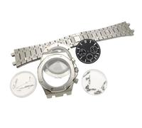 ROUHO 42mm Montre Complet Build Kit, Octogonal Boîtier pour Mouvement Quartz VK63, Intégré Bracelet Cadran avec Horloge Aiguilles Montre Modification Kit pour Audemars Piguet Royal Oak-D