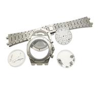 ROUHO 42mm Montre Complet Build Kit, Octogonal Boîtier pour Mouvement Quartz VK63, Intégré Bracelet Cadran avec Horloge Aiguilles Montre Modification Kit pour Audemars Piguet Royal Oak-H