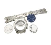 ROUHO 42mm Montre Complet Build Kit, Octogonal Boîtier pour Mouvement Quartz VK63, Intégré Bracelet Cadran avec Horloge Aiguilles Montre Modification Kit pour Audemars Piguet Royal Oak-B