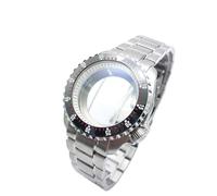ROUHO 42mm Montre Mod Boîtier & Bracelet, Adapté pour Mouvement NH35 NH36 7S26, Remplacement Insert Lunette Montre Modification Kit pour Seiko-H 1