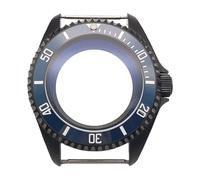 ROUHO 42mm Noir Boîtier Montre Kit Mod, pour Mouvement NH35 4R36, 3.0 Couronne Plongée Boîtier Montre pour Seiko SKX007 / SKX009-B 10