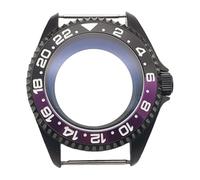 ROUHO 42mm Noir Boîtier Montre Kit Mod, pour Mouvement NH35 4R36, 3.0 Couronne Plongée Boîtier Montre pour Seiko SKX007 / SKX009-B 18