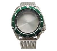 ROUHO 42mm Vintage Plongée Boîtier Montre + Acier Inoxydable Bracelet Maille, Adapté pour Mouvement NH35 NH36 4R36A, Montre Modification Pièces pour Seiko SKX007-V 3