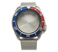 ROUHO 42mm Vintage Plongée Boîtier Montre + Acier Inoxydable Bracelet Maille, Adapté pour Mouvement NH35 NH36 4R36A, Montre Modification Pièces pour Seiko SKX007-V 2