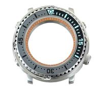 ROUHO 43,3mm Caréné Plongée Montre Modding Boîtier Adapté pour Mouvement NH34 NH35 NH36 NH38, Acier Inoxydable Armure Lumineux Insert Lunette Montre Modification Kit pour Seiko Prospex Tuna-E
