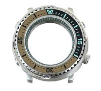 ROUHO 43,3mm Caréné Plongée Montre Modding Boîtier Adapté pour Mouvement NH34 NH35 NH36 NH38, Acier Inoxydable Armure Lumineux Insert Lunette Montre Modification Kit pour Seiko Prospex Tuna-H