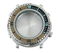 ROUHO 43,3mm Caréné Plongée Montre Modding Boîtier Adapté pour Mouvement NH34 NH35 NH36 NH38, Acier Inoxydable Armure Lumineux Insert Lunette Montre Modification Kit pour Seiko Prospex Tuna-R