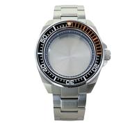 ROUHO 43,5mm Montre Modding Boîtier + Bracelet avec Céramique Insert Lunette, Adapté pour Mouvement NH35 NH36 4R36 28,5mm Cadran, Montre Modification Kit pour Seiko Prospex Samurai-G