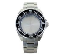 ROUHO 43,5mm Montre Modding Boîtier + Bracelet avec Céramique Insert Lunette, Adapté pour Mouvement NH35 NH36 4R36 28,5mm Cadran, Montre Modification Kit pour Seiko Prospex Samurai-E