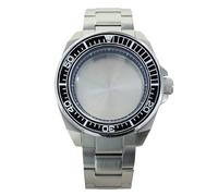 ROUHO 43,5mm Montre Modding Boîtier + Bracelet avec Céramique Insert Lunette, Adapté pour Mouvement NH35 NH36 4R36 28,5mm Cadran, Montre Modification Kit pour Seiko Prospex Samurai-F