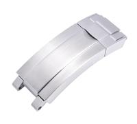 ROUHO Acier Inoxydable 316L Boucle Déployante Bracelet Montre Boucle Remplacement Serrure Glisse Montre pour Rolex Daytona GMT-Master II Yacht-Master-Mate Argent
