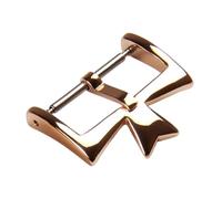 ROUHO Acier Inoxydable Boucle à Aiguille Bracelet Cuir, Fermoir Montre Accessoire pour Vacheron Constantin-Or Rose 18mm