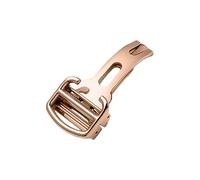 ROUHO Acier Inoxydable Pliant Montre Boucle Remplacement Bracelet Montre Boucles pour Cartier Ballon Bleu Santos Tank Clé London-Or Rose 12mm