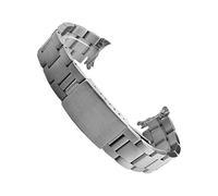 ROUHO Acier Inoxydable Remplacement Bracelet de Montre Fermoir Déployant Réglable Bracelet Montre pour Rolex Air-King Submariner Datejust Sea-Dweller-Argent Mat 21mm
