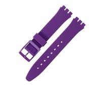 ROUHO Bande de Montre de Rechange Flexible en Caoutchouc, Bracelet Étanche Sportif Réglable en Silicone pour Swatch-Violet 17mm