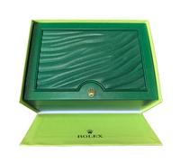 ROUHO Boîte à Montre 1 Emplacement Bois Vert Motif Ondulé Écrin Velours Rangement Luxe pour Rolex