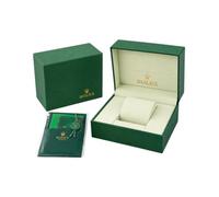 ROUHO Boîte à Montres Étui Montre en Bois Vert Support Bracelet Montre Seul Doublure Crème Livret Accessoires Set pour Rolex Oyster Perpetual