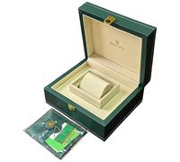 ROUHO Boîte Montre Bois Cuir Premium Homme Fente Unique Support Affichage Montre Vert pour Rolex