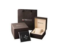 ROUHO Boîte Rangement Montre Marron Étui Montre en Bois Unique Support Doublure Crème Coussin Set pour TAG Heuer Aquaracer