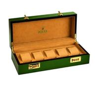 ROUHO Boîte Rangement Montre Organiseur Bracelet Montre Étui Bois Support Vitrine avec 5 Emplacements Vert Extérieur et Serrures à Code pour Rolex Cosmograph Daytona