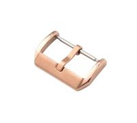 ROUHO Boucle de Montre Acier 304 18mm 20mm 22mm, Fermoir à Ardillon Brossé de Rechange pour Bracelets en Cuir/Caoutchouc-Or Rose 10mm
