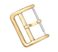 ROUHO Boucle de Montre Polie 16mm 18mm 20mm, Fermoir Robuste Acier 316L de Style Pre-V pour Hermès Leather Strap-Doré 14mm