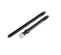 ROUHO Bracelet de Montre de Remplacement à Visser, Bande en Cuir Véritable Femme pour Fossil Virginia ES3861 ES3269 ES3284 ES3282 ES3405 ES3921-Noir + Argent Boucle