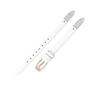 ROUHO Bracelet de Montre de Remplacement à Visser, Bande en Cuir Véritable Femme pour Fossil Virginia ES3861 ES3269 ES3284 ES3282 ES3405 ES3921-Blanc + Or Rose Boucle