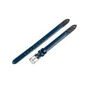 ROUHO Bracelet de Montre de Remplacement à Visser, Bande en Cuir Véritable Femme pour Fossil Virginia ES3861 ES3269 ES3284 ES3282 ES3405 ES3921-Bleu + Argent Boucle