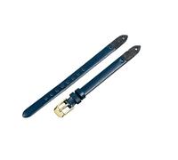 ROUHO Bracelet de Montre de Remplacement à Visser, Bande en Cuir Véritable Femme pour Fossil Virginia ES3861 ES3269 ES3284 ES3282 ES3405 ES3921-Bleu + Or Boucle