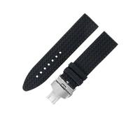 ROUHO Bracelet Montre 21mm 23mm Silicone Ondulé Caoutchouc Étanche Boucle Acier Inoxydable Remplacement Souple pour Chopard Mille Miglia Series A4 23mm
