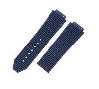 ROUHO Bracelet Montre 26mm Silicone Étanche Caoutchouc Fermoir Déployant Acier Inoxydable Souple Noir pour HUBLOT Big Bang A6