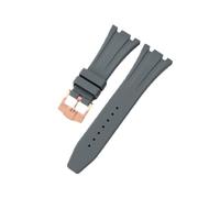 ROUHO Bracelet Montre 28mm Silicone Caoutchouc Étanche Boucle Acier Inoxydable Souple Durable Remplacement pour Audemars Piguet Royal Oak