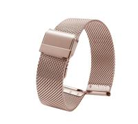 ROUHO Bracelet Montre Acier Inoxydable Bracelet Maille Métal Argenté Rechange Maillons Extrémité Droite pour Daniel Wellington - Or Rose 12mm