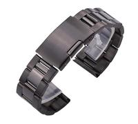 ROUHO Bracelet Montre Acier Inoxydable Bracelet Métal Rechange Massif Maillons Extrémité Droite Argenté pour SevenFriday - Noir 16mm