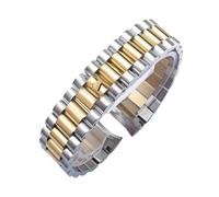 ROUHO Bracelet Montre Acier Inoxydable Bracelet Métal Rechange President Maillons 13mm 17mm 20mm 21mm Courbé pour Rolex Oyster Perpetual Datejust - Argent et Or 21mm