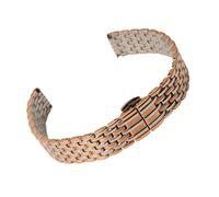 ROUHO Bracelet Montre Acier Inoxydable Bracelet Métal Rechange Slim Maillons Poli Argent Or pour La Grande Classique de Longines - Argent et Or Rose 18mm