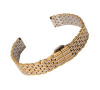 ROUHO Bracelet Montre Acier Inoxydable Bracelet Métal Rechange Slim Maillons Poli Argent Or pour La Grande Classique de Longines - Argent + Or 22mm