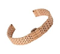 ROUHO Bracelet Montre Acier Inoxydable Bracelet Métal Rechange Slim Maillons Poli Argent Or pour La Grande Classique de Longines - Or Rose 16mm