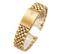 ROUHO Bracelet Montre Acier Inoxydable Bracelet Métallique 13mm 17mm 20mm Remplacement Embout Arrondi Style Jubilee Maillons Massifs for Rolex Datejust 16233
